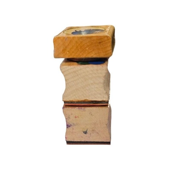 Stamps Balloons Rainbow Clouds Moon Stars Wood Mounted Rubber Vintage 3pc Lot - Picture 7 of 7